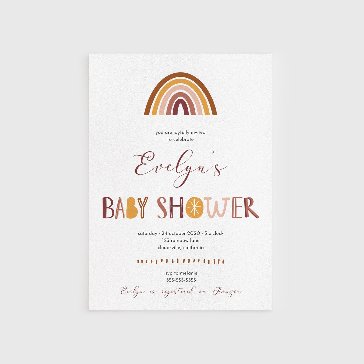 Bohemian Baby Shower Invitation Template